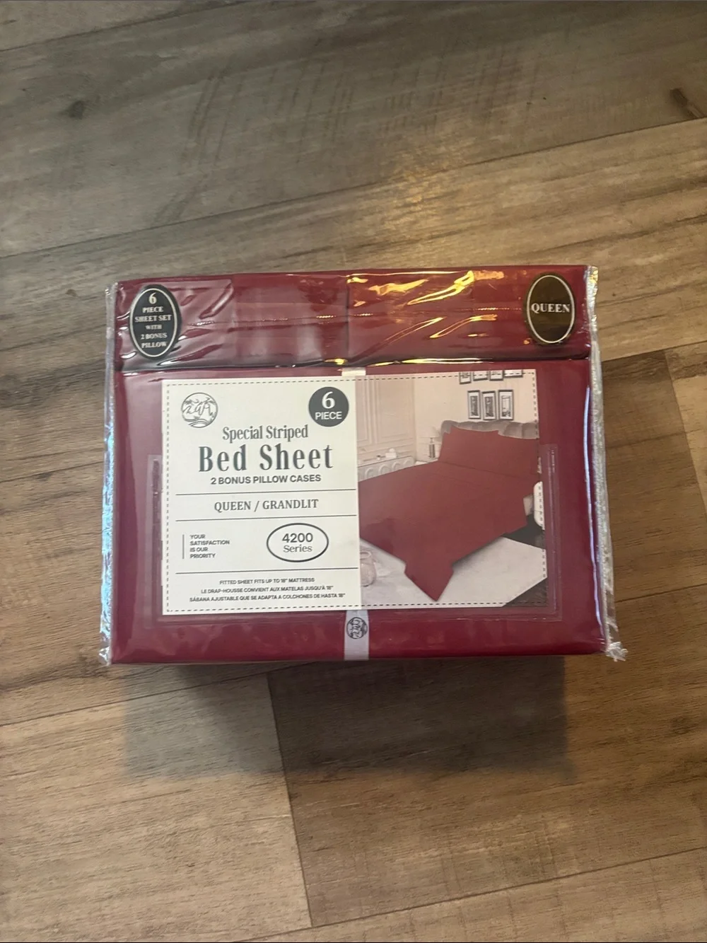 Special Striped Bed Sheet Set - Queen - Deep Red